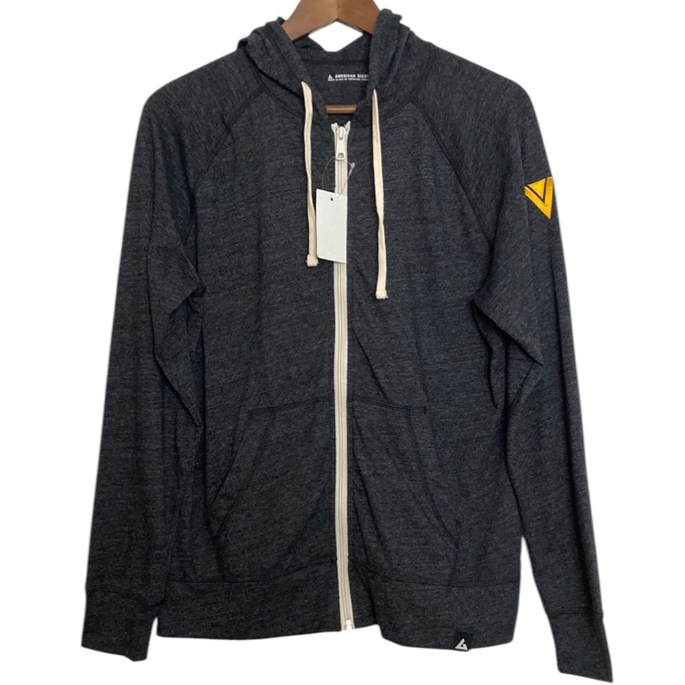 American Giant Hoodie Womens Large Gray Lightweight Full Zip Sweatshirt